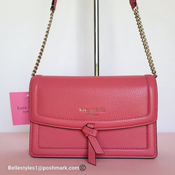 KATE SPADE Handbags - KATE SPADE Knott Pebbled Leather Flap Crossbody Bag- Orchid color 🎈$128.